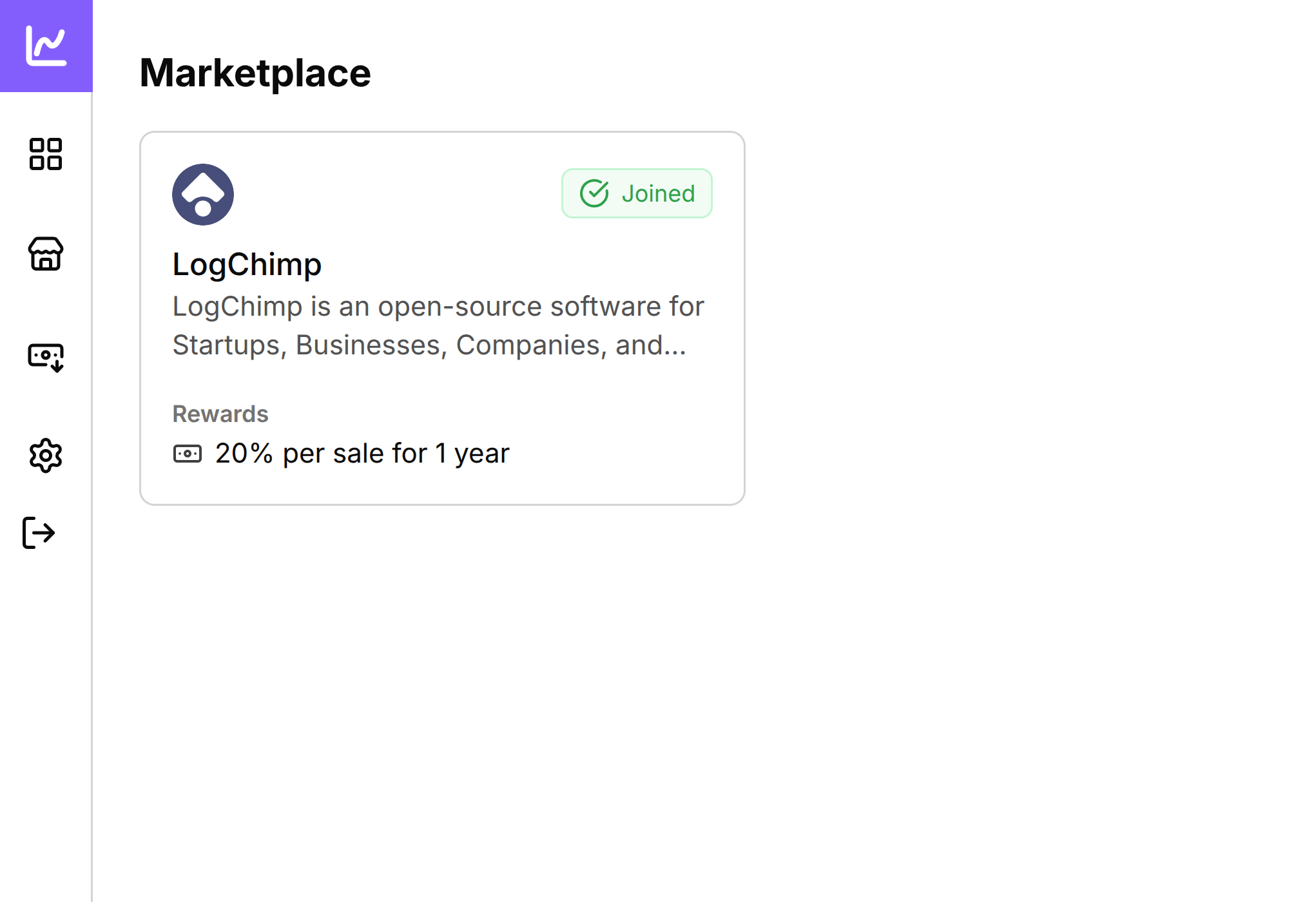 Marketplace programs listing